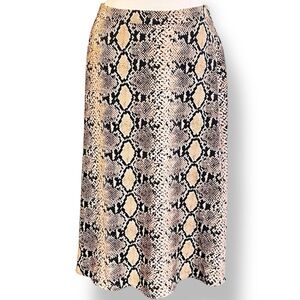 Tahari Skirt NWT Python Print A-Line Midi Pull-On Stretch Waist Size M
